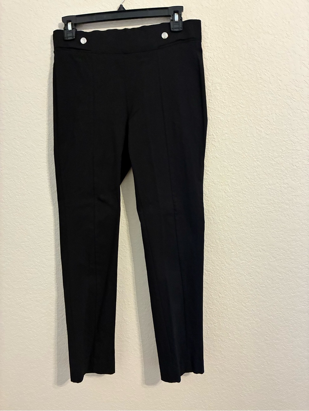 Rafaella Black Straight-Leg Pull-On Pants size 8